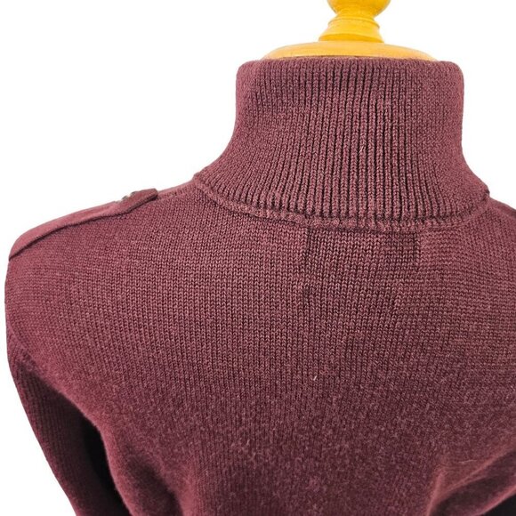 Banana Republic 1/4 Zip Sweater Mock Neck Purple Wool Blend Mens M - Picture 8 of 12
